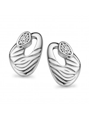 Women's Sterling Silver Stud Earrings - Silver ZO-5091
