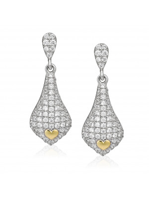 Women's Sterling Silver Drop Earrings - Silver/Gold ZO-5220