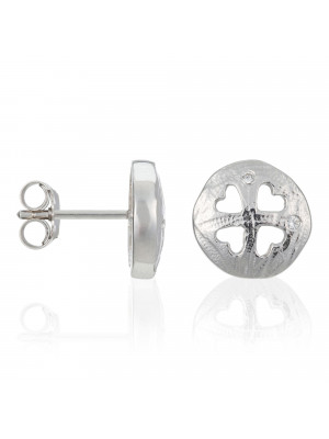 Orphelia® Women's Sterling Silver Stud Earrings - Silver ZO-5234