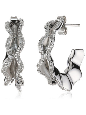 Women's Sterling Silver Hoop Earrings - Silver ZO-5792