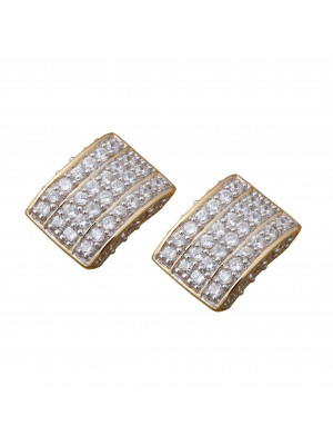 Orphelia® Women's Sterling Silver Stud Earrings - Gold ZO-5887-GOLD