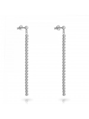 Glitter Sterling Silver Drop Earrings ZO-7548 #1