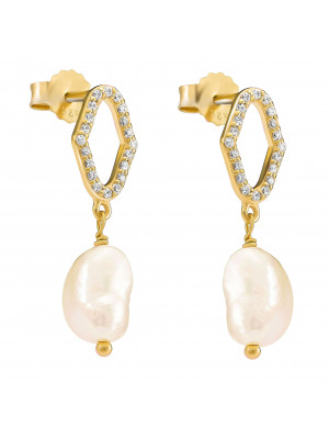 Orphelia® 'Normandy' Women's Sterling Silver Drop Earrings - Gold ZO-7574/G
