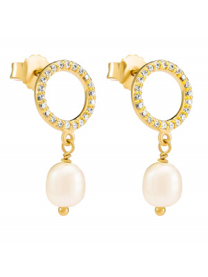Orphelia® 'Spa' Women's Sterling Silver Drop Earrings - Gold ZO-7575/G