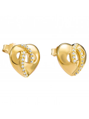 'Amore' Women's Sterling Silver Stud Earrings - Gold ZO-7577/G