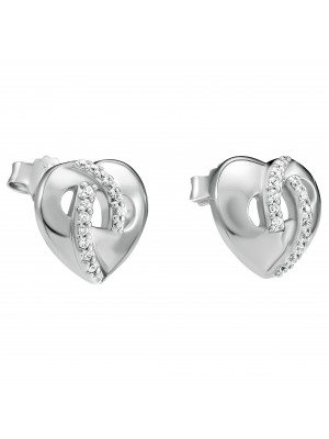 'Amore' Women's Sterling Silver Stud Earrings - Silver ZO-7577