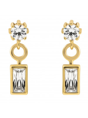 'Madelyn' Women's Sterling Silver Drop Earrings - Gold ZO-7583/G