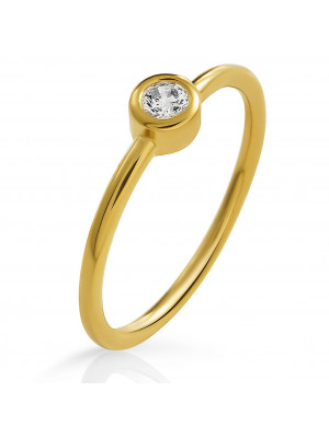 'Classic' Women's Sterling Silver Ring - Gold ZR-7526/G