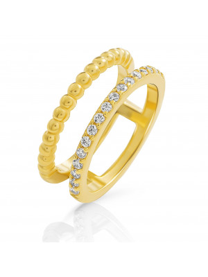 Orphelia® 'Chic' Women's Sterling Silver Ring - Gold ZR-7537/G