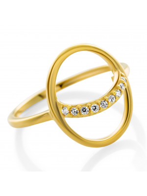 'Amaliada' Women's Sterling Silver Ring - Gold ZR-7572