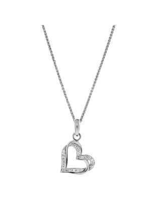 Orphelia® 'Cecilia' Women's Sterling Silver Pendant with Chain - Silver ZH-7584