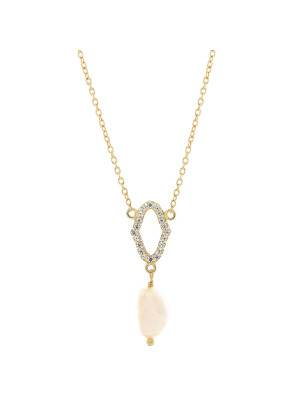 Orphelia® 'Normandy' Women's Sterling Silver Pendant with Chain - Gold ZK-7574/G