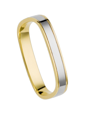 Orphelia® Unisex's Sterling Silver Wedding ring - Silver/Gold OR6860/L/LE/35/54