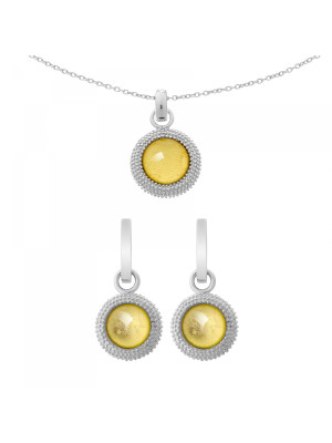 Orphelia® Women's Sterling Silver Set: Chain-Pendant + Earrings - Silver SET-6041/2