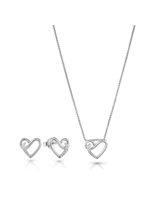 Ida Silver Set: Chain-pendant + Earrings SET-7521 #1