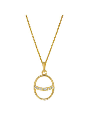 Orphelia® 'Amaliada' Women's Sterling Silver Pendant with Chain - Gold ZH-7572