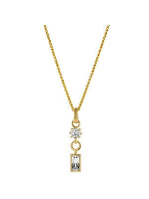 Orphelia® 'Madelyn' Women's Sterling Silver Pendant with Chain - Gold ZH-7583/G