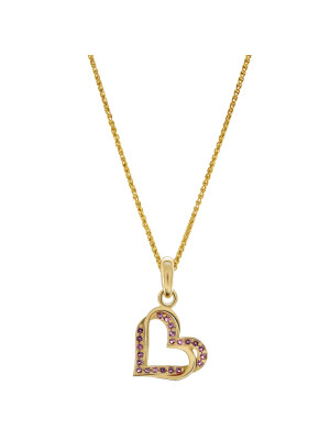 Orphelia® 'Cecilia' Women's Sterling Silver Pendant with Chain - Gold ZH-7584/R