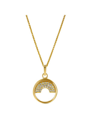 Orphelia® 'Tista' Women's Sterling Silver Pendant with Chain - Gold ZH-7586/G