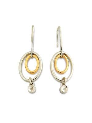 Orphelia® Women's Sterling Silver Drop Earrings - Silver/Gold ZO-5705