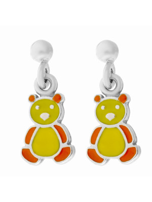 Bear Silver Drop Earrings ZO-7140/YE #1