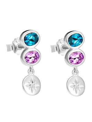 Orphelia® 'Regula' Women's Sterling Silver Drop Earrings - Silver ZO-7578