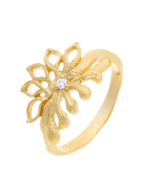 Orphelia® Women's Sterling Silver Ring - Gold ZR-6027/2