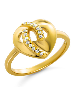 Orphelia® 'Amore' Women's Sterling Silver Ring - Gold ZR-7577/G