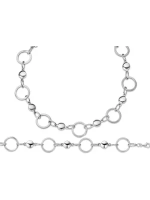 Orphelia® Women's Sterling Silver Set: Chain + Bracelet - Silver SET-014