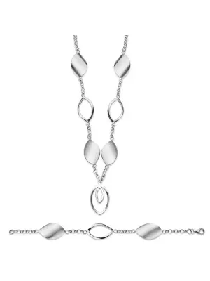 Orphelia® Women's Sterling Silver Set: Bracelet + Earrings - Silver SET-020