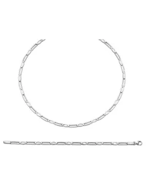 Orphelia® Women's Sterling Silver Set: Chain + Bracelet - Silver SET-034