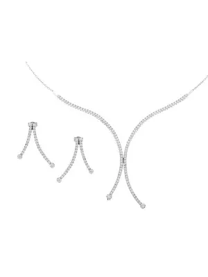 Orphelia® Women's Sterling Silver Set: Necklace + Earrings - Silver SET-066