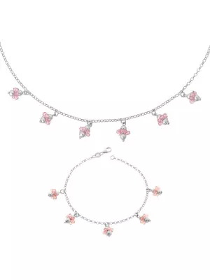 Orphelia Silver Set: Bracelet + Necklace SET-2559 #1