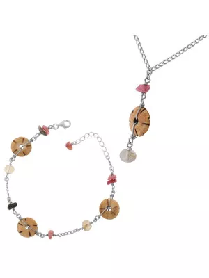 Orphelia Silver Set: Bracelet + Necklace SET-2586 #1