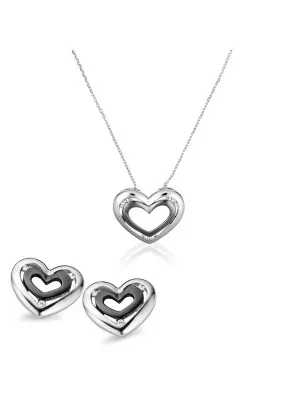 Orphelia® Women's Sterling Silver Set: Chain-Pendant + Earrings - Silver SET-5012