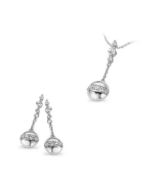 Orphelia® Women's Sterling Silver Set: Chain-Pendant + Earrings - Silver SET-5108