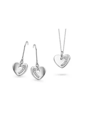 Women's Sterling Silver Set: Chain-Pendant + Earrings - Silver SET-5123