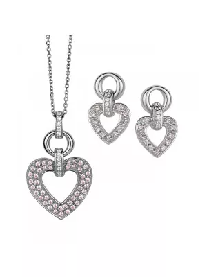Orphelia® Women's Sterling Silver Set: Chain-Pendant + Earrings - Silver SET-5212