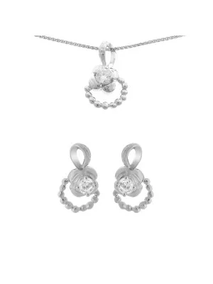 Orphelia® Women's Sterling Silver Set: Chain-Pendant + Earrings - Silver SET-5236