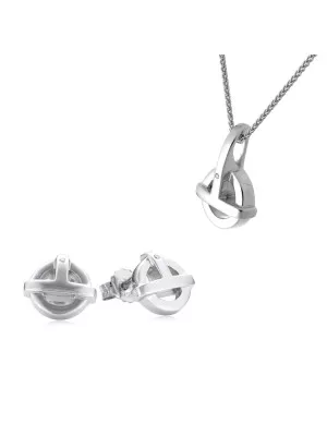 Orphelia® Women's Sterling Silver Set: Chain-Pendant + Earrings - Silver SET-5677