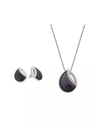 Orphelia® Women's Sterling Silver Set: Chain-Pendant + Earrings - Silver SET-5929