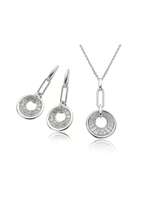 Orphelia® Women's Sterling Silver Set: Chain-Pendant + Earrings - Silver SET-5961