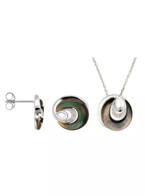 Orphelia® Women's Sterling Silver Set: Chain-Pendant + Earrings - Silver SET-5987