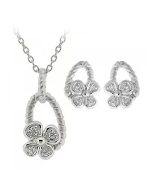 Orphelia® Women's Sterling Silver Set: Chain-Pendant + Earrings - Silver SET-6020