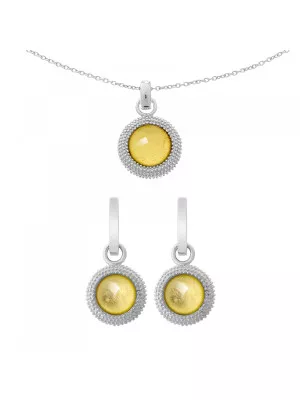 Orphelia® Women's Sterling Silver Set: Chain-Pendant + Earrings - Silver SET-6041/2