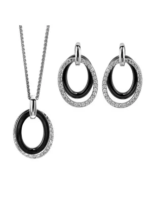 Orphelia Silver Set: Chain-pendant + Earrings SET-7067 #1