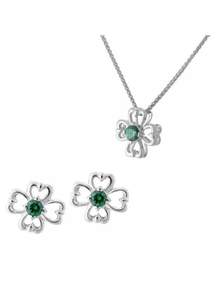 Orphelia Silver Set: Chain-pendant + Earrings SET-7081 #1