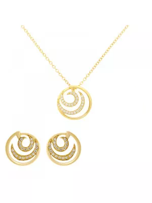 Silver Set: Chain-pendant + Earrings SET-7084/2 #1