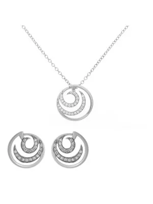 Orphelia Silver Set: Chain-pendant + Earrings SET-7084 #1