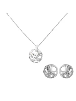 Silver Set: Chain-pendant + Earrings SET-7085 #1